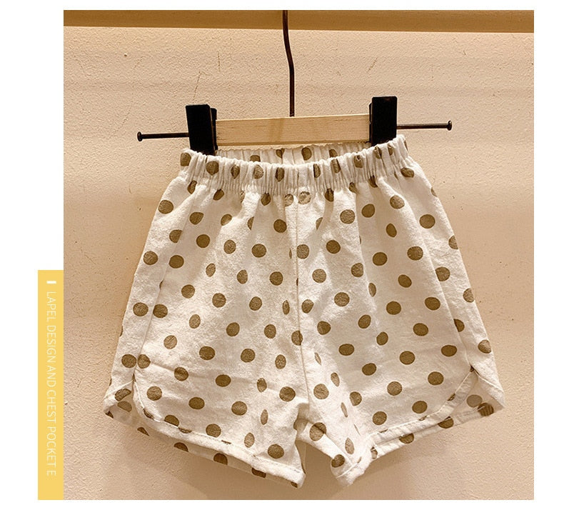 2023 Summer New Children Boy Girl Cotton And Linen Loose Shorts Pant Toddler Baby Cute Plaid Printed Pant 12M-5T
