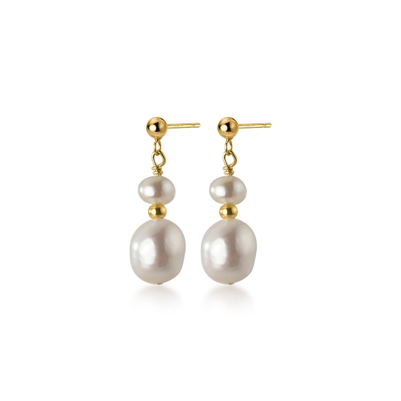 WANTME Genuine 925 Sterling Silver Natural Freshwater Baroque Pearl Unusual Earrings for Women Chic Charming Goth Jewelry 2021