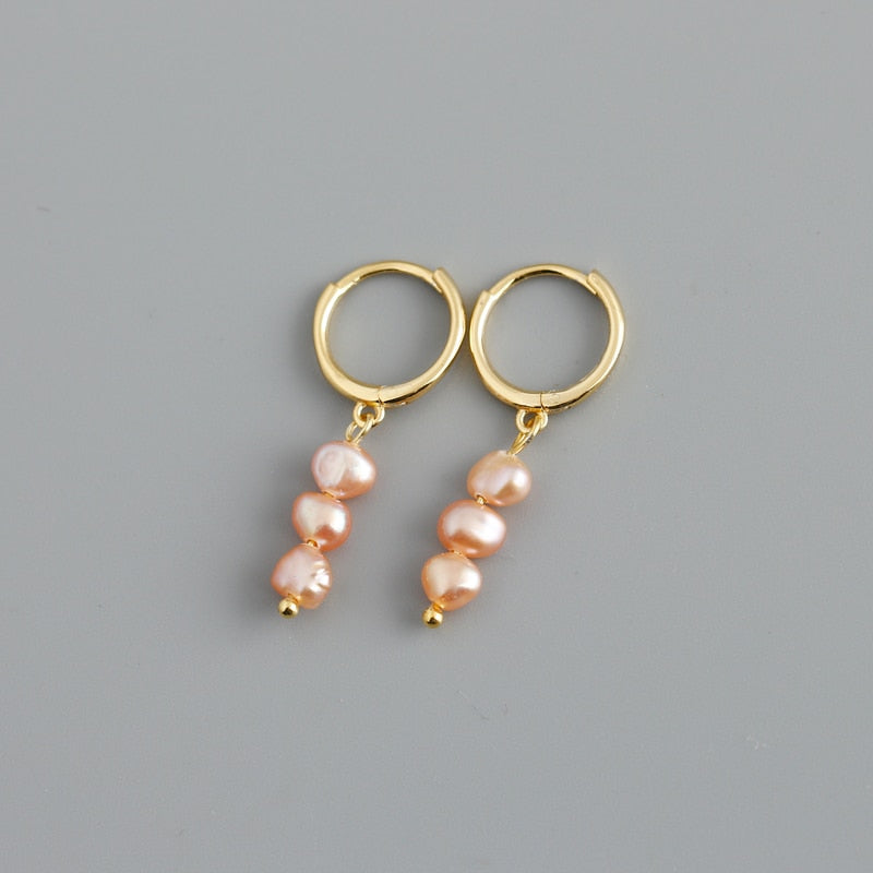 WANTME Genuine 925 Sterling Silver Natural Freshwater Baroque Pearl Unusual Earrings for Women Chic Charming Goth Jewelry 2021