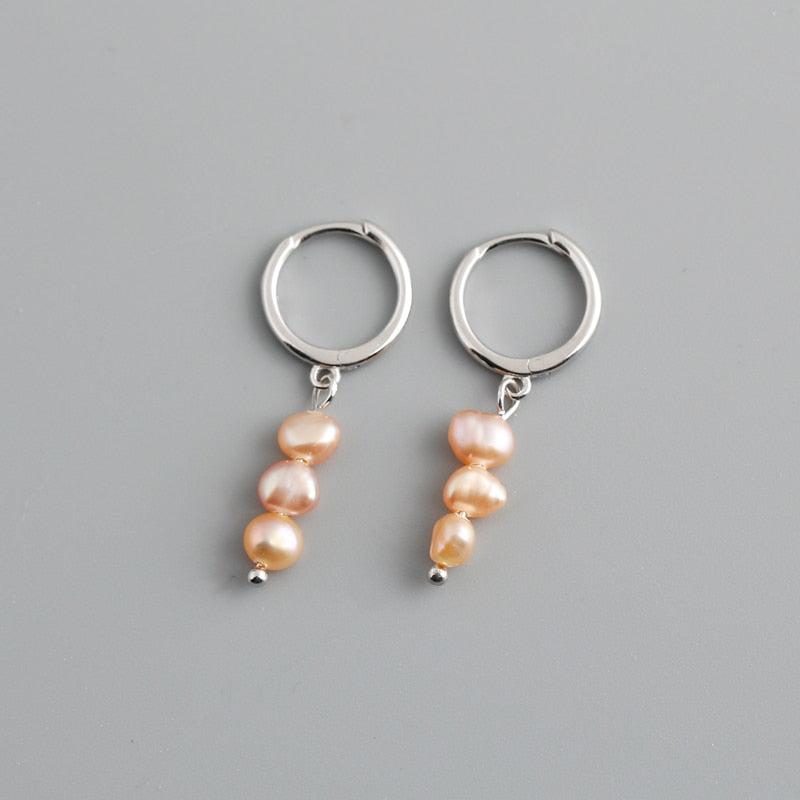 WANTME Genuine 925 Sterling Silver Natural Freshwater Baroque Pearl Unusual Earrings for Women Chic Charming Goth Jewelry 2021