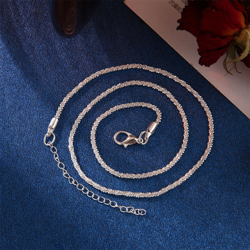 2023 New Popular Silver Colour Soft Sparkling Clavicle Chain Choker Necklace For Women Fine Jewelry Wedding Party Gift