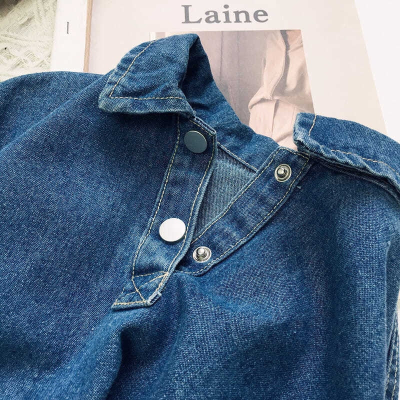 Humor Bear Girls Dress NEW Spring Autumn Long-Sleeve Solid Color Denim Casual Loose Pocket Toddler Kids Clothes