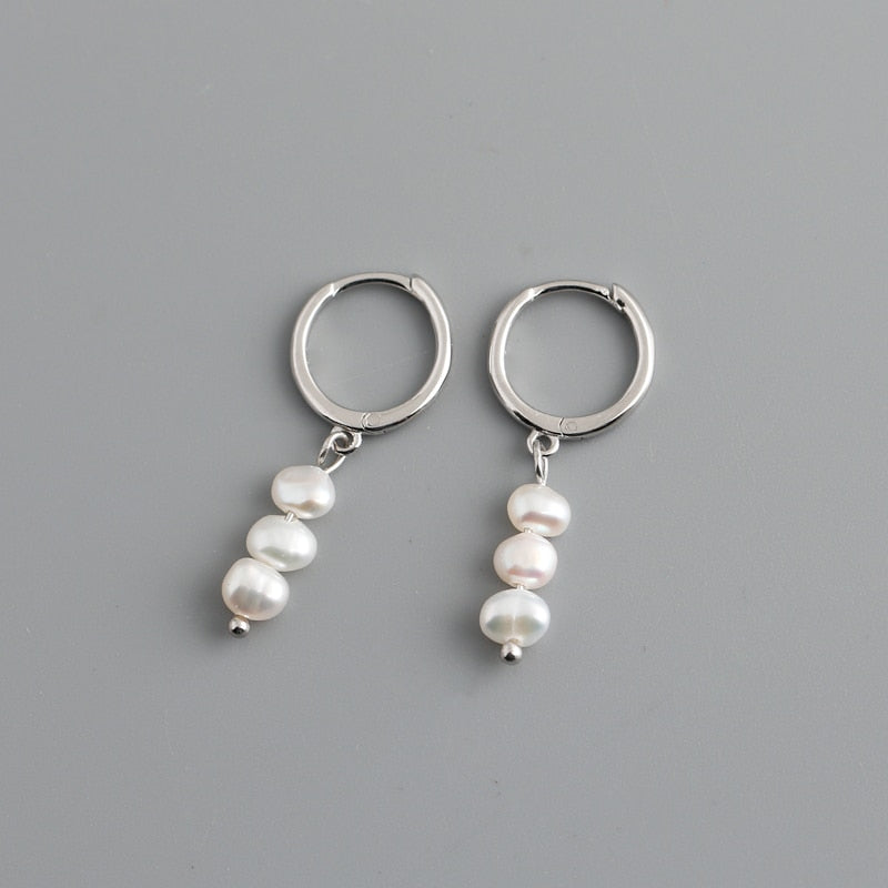 WANTME Genuine 925 Sterling Silver Natural Freshwater Baroque Pearl Unusual Earrings for Women Chic Charming Goth Jewelry 2021