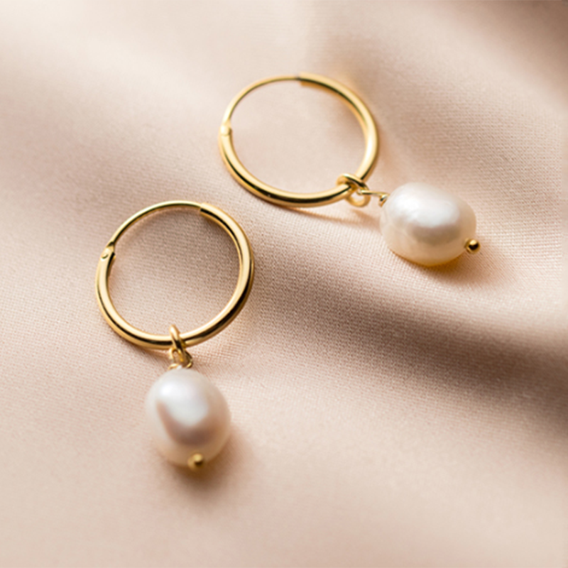 WANTME Genuine 925 Sterling Silver Natural Freshwater Baroque Pearl Unusual Earrings for Women Chic Charming Goth Jewelry 2021