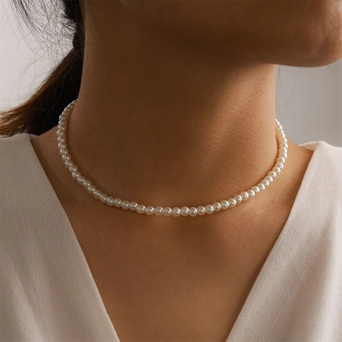 Vintage French Small Anti-pearl Necklaces for Women New Necklace 2021 Fashion Jewelry collares para mujer collares