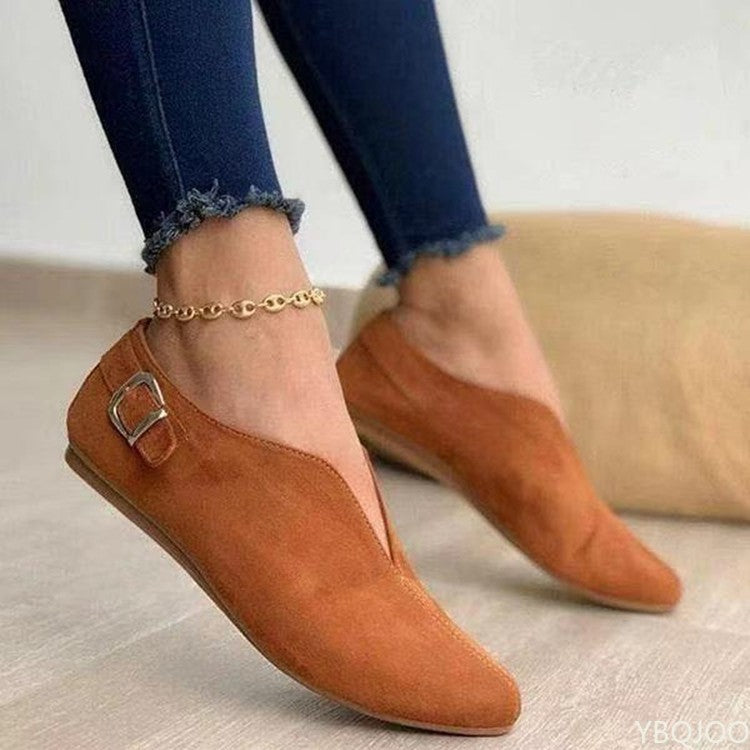 Frauen Slipper Retro spitzen Zehen Wildleder flache Schuhe Sommer Slip auf Freizeit schuhe weibliche Feetwear Zapatos Mujer plus Größe 35-43