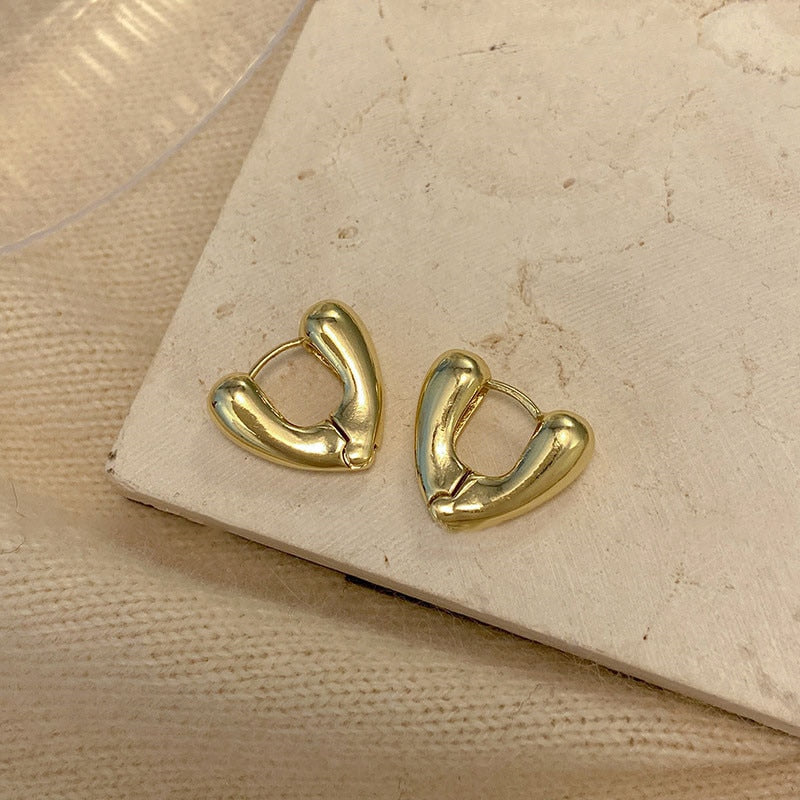 Cute Korean Earrings Heart Bling Zircon Stone Rose Gold Color Stud Earring for Women Fashion Jewelry 2022 New Gift