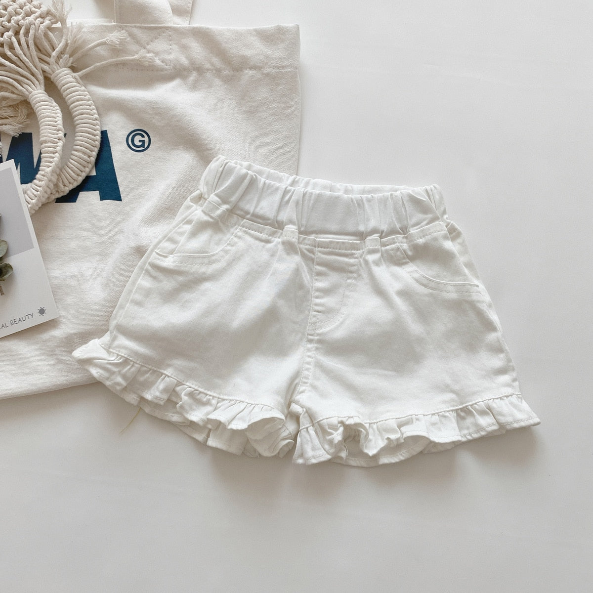 Girls' Casual Soft Denim Shorts 2022 Summer New Korean Version Baby Fungus Edge Hot Pants Children'S Fashionable Pants