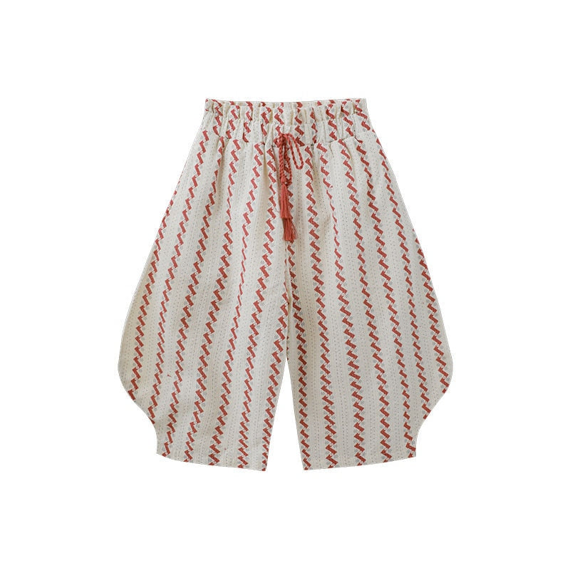Children's Casual Floral Pants Summer Countryside-style Girls Thin Floral Comfortable Loose Trousers Toddler Mosquito Pants Kids