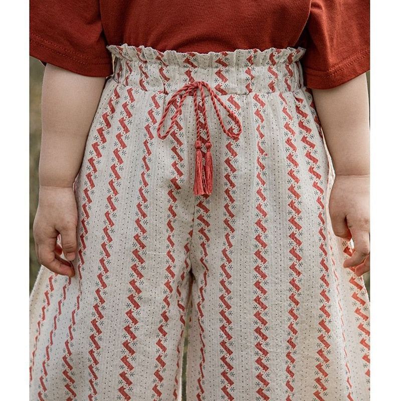 Children's Casual Floral Pants Summer Countryside-style Girls Thin Floral Comfortable Loose Trousers Toddler Mosquito Pants Kids