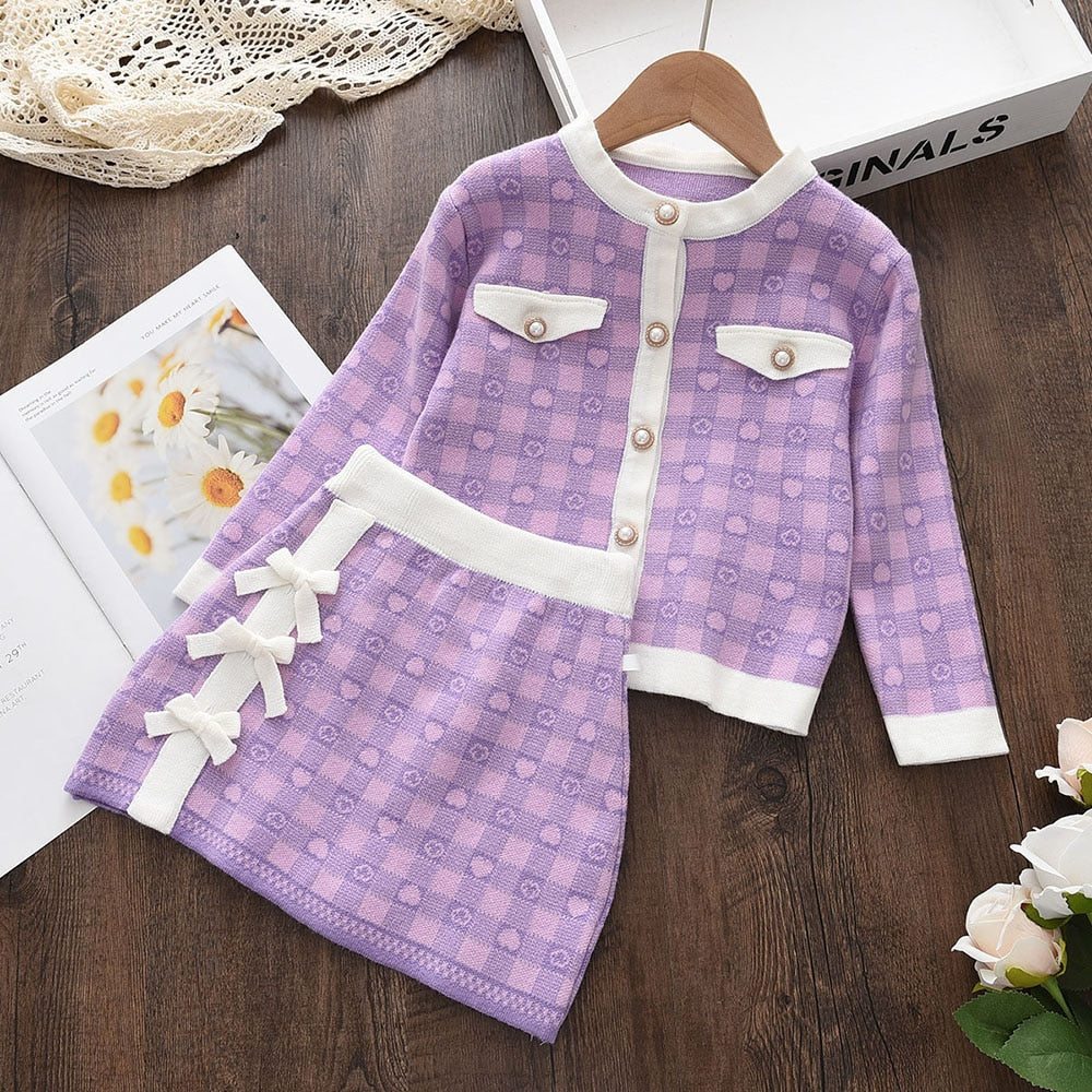 Menoea Children Autumn Leopard Clothes Kids Winter Sweater Dress Woollen Long Sleeve Cat Design Girls Clothing Knit Bow Dresses