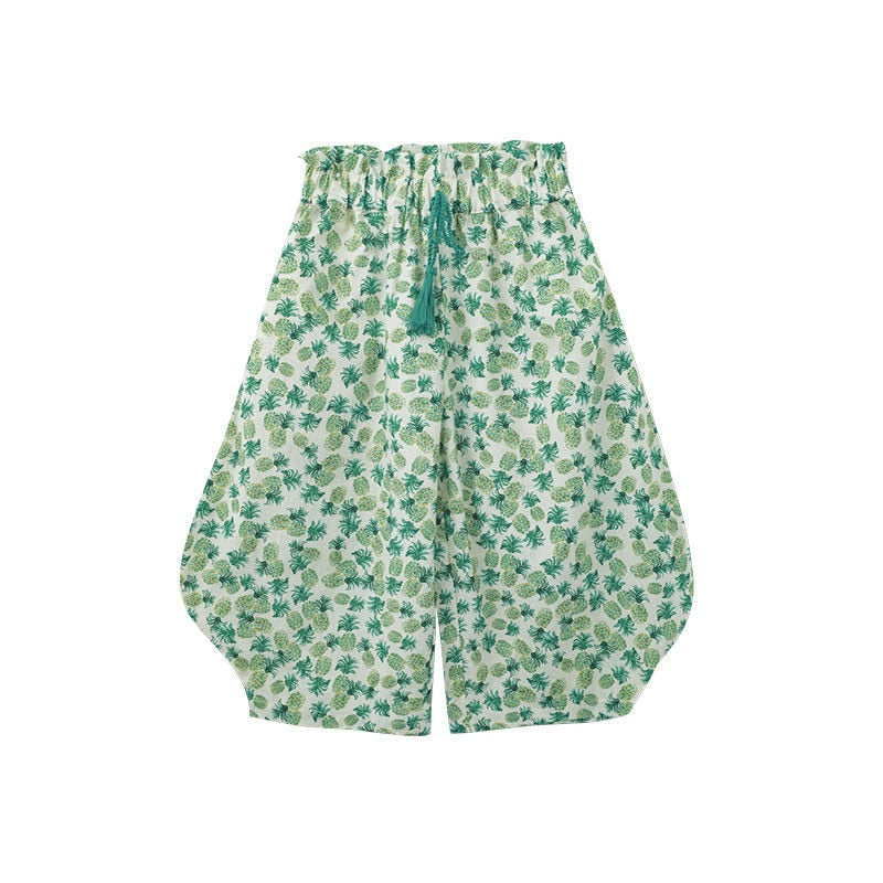 Children's Casual Floral Pants Summer Countryside-style Girls Thin Floral Comfortable Loose Trousers Toddler Mosquito Pants Kids