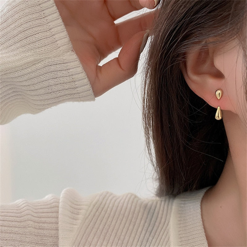 Cute Korean Earrings Heart Bling Zircon Stone Rose Gold Color Stud Earring for Women Fashion Jewelry 2022 New Gift