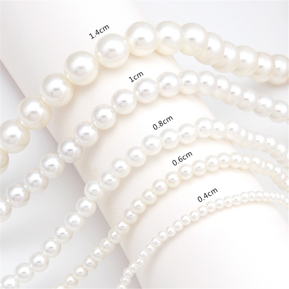 Handmade Vintage Simulation Round Pearl Choker Necklace Elegant Simple Adjustable Multiple Sizes Beaded Necklace For Women Girls