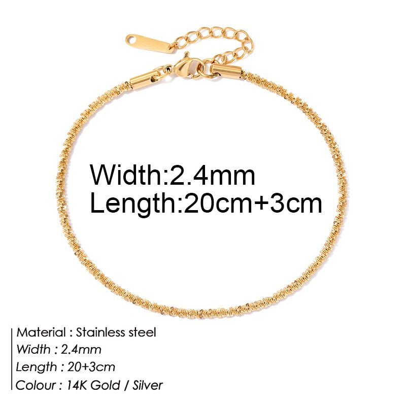 Stainless Steel Delicate Anklet for Women Gold Color Chain Anklet Bracelets on The Leg Do Not Fade Anklet Jewelry Women