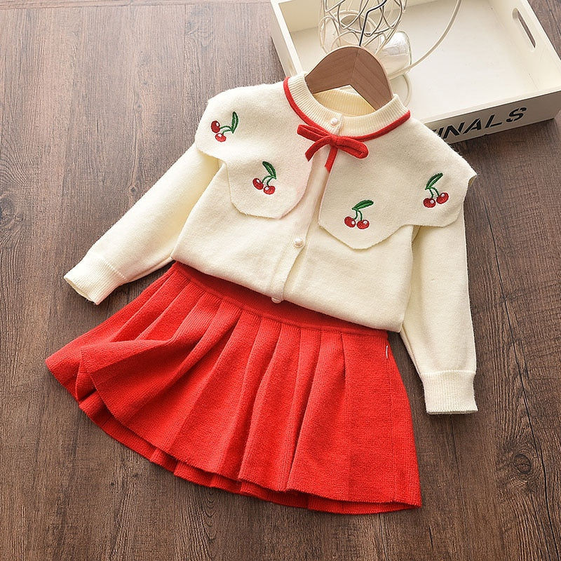 Menoea Children Autumn Leopard Clothes Kids Winter Sweater Dress Woollen Long Sleeve Cat Design Girls Clothing Knit Bow Dresses
