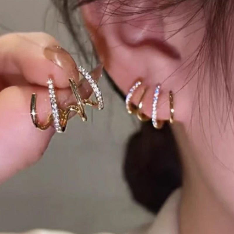 2022 New Elegant Metal Heart-Shaped Back Hanging Pearl Earrings Korean Fashion Jewelry For Woman Girls Accessories Wholesale