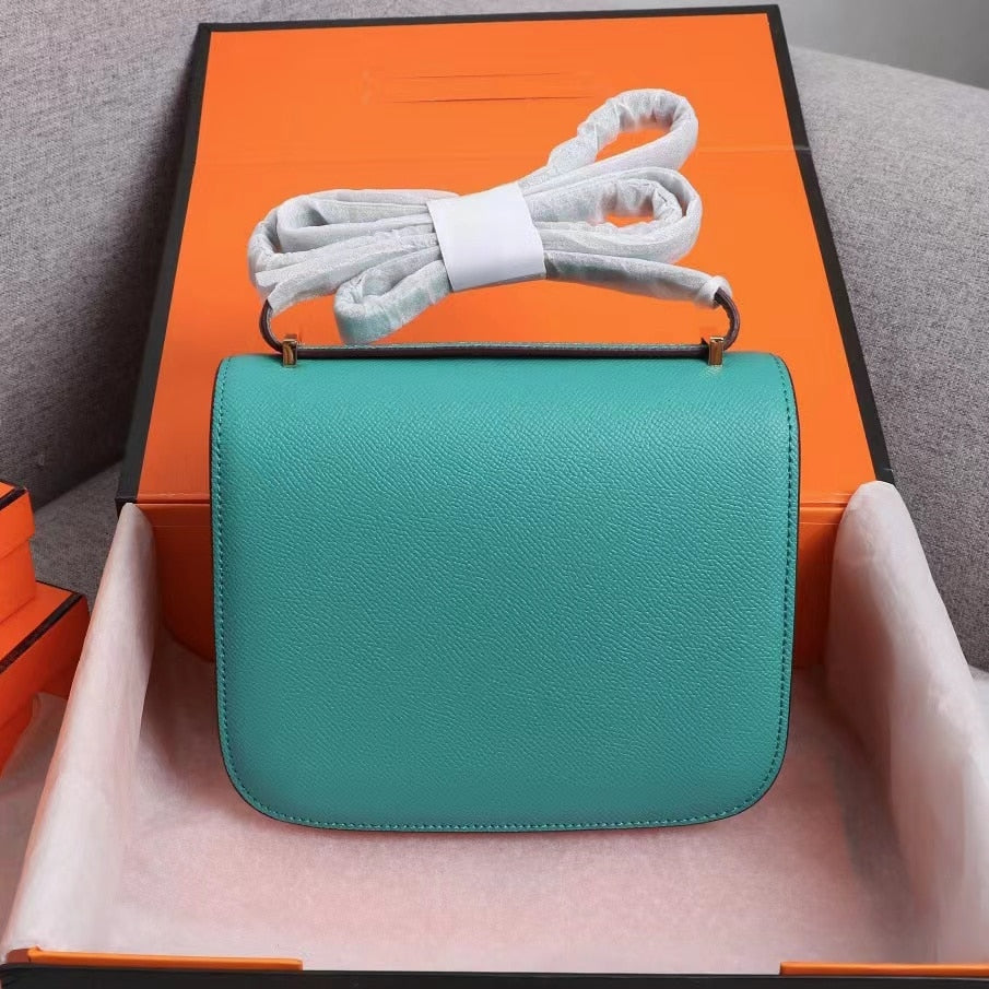 2023 New Luxury Designer Ladies Handbag Genuine Leather Top Quality Small Square Shoulder Bag Messenger Stewardess Bag