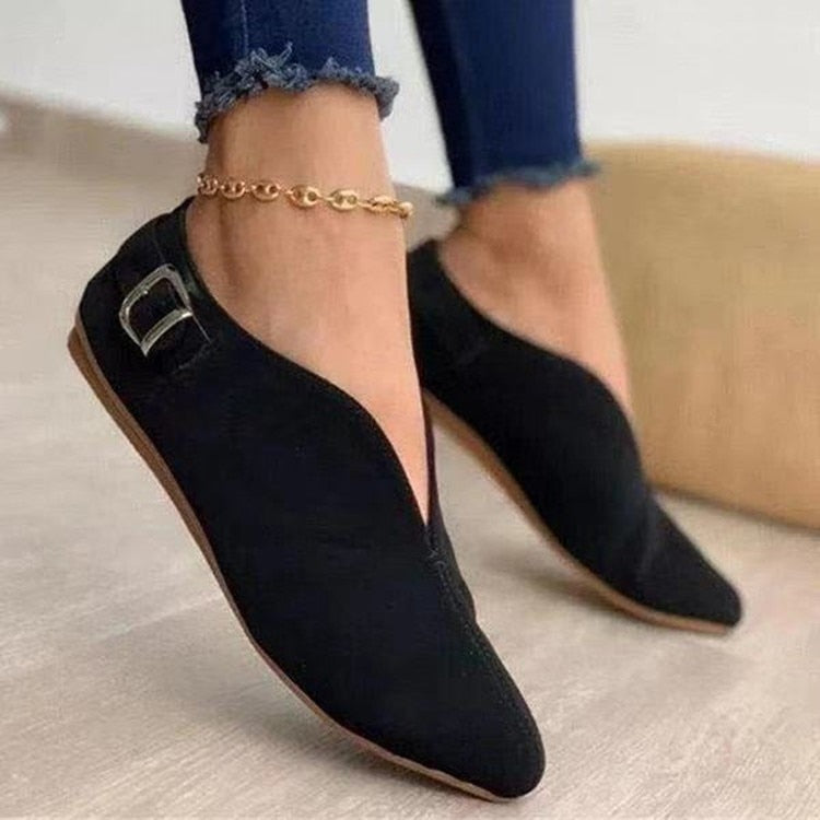 Frauen Slipper Retro spitzen Zehen Wildleder flache Schuhe Sommer Slip auf Freizeit schuhe weibliche Feetwear Zapatos Mujer plus Größe 35-43