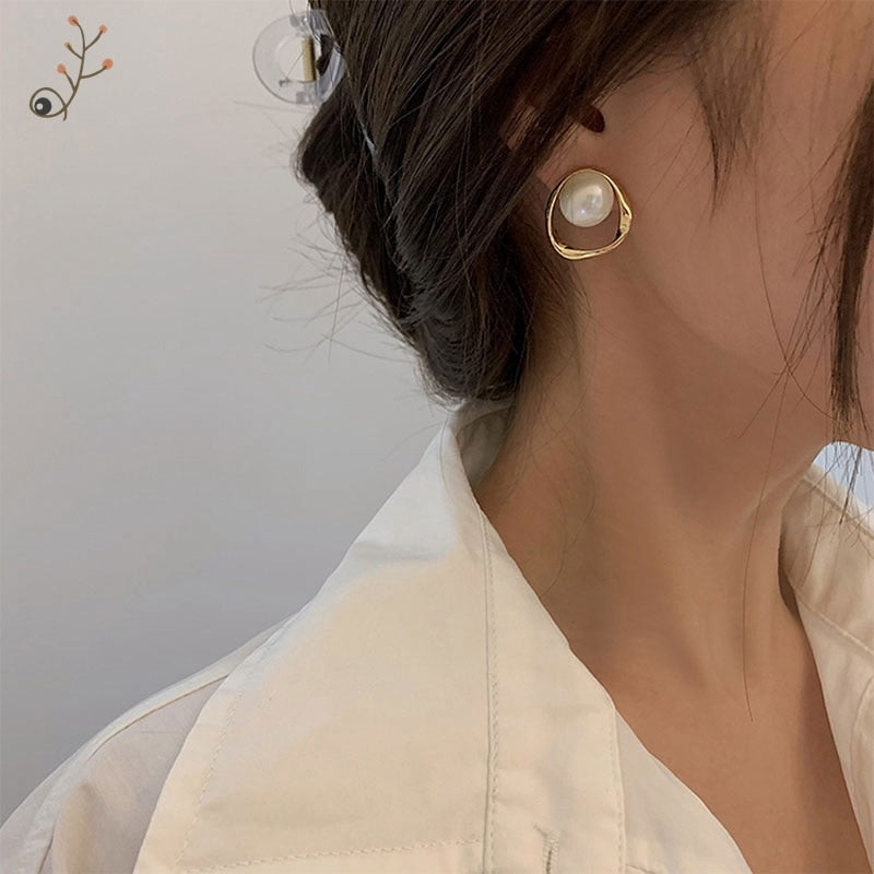Cute Korean Earrings Heart Bling Zircon Stone Rose Gold Color Stud Earring for Women Fashion Jewelry 2022 New Gift