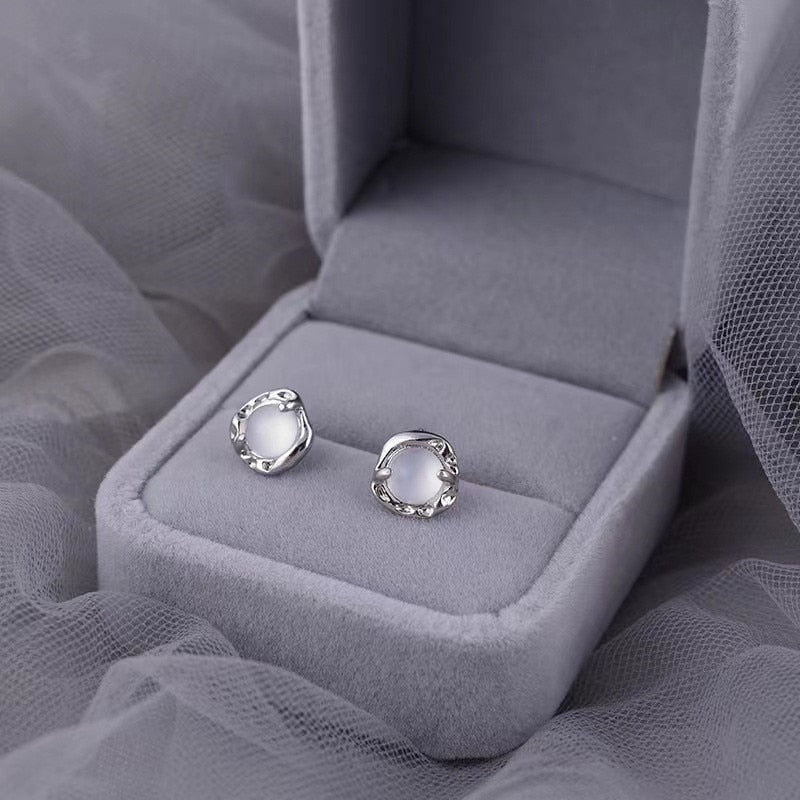 Cute Korean Earrings Heart Bling Zircon Stone Rose Gold Color Stud Earring for Women Fashion Jewelry 2022 New Gift