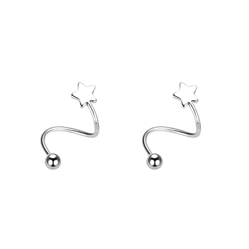 2PC Stainless Steel Gold Color Minimal Crystal Star Ear Studs Earring Women Korean Helix Studs Tragus Cartilage Piercing Jewelry