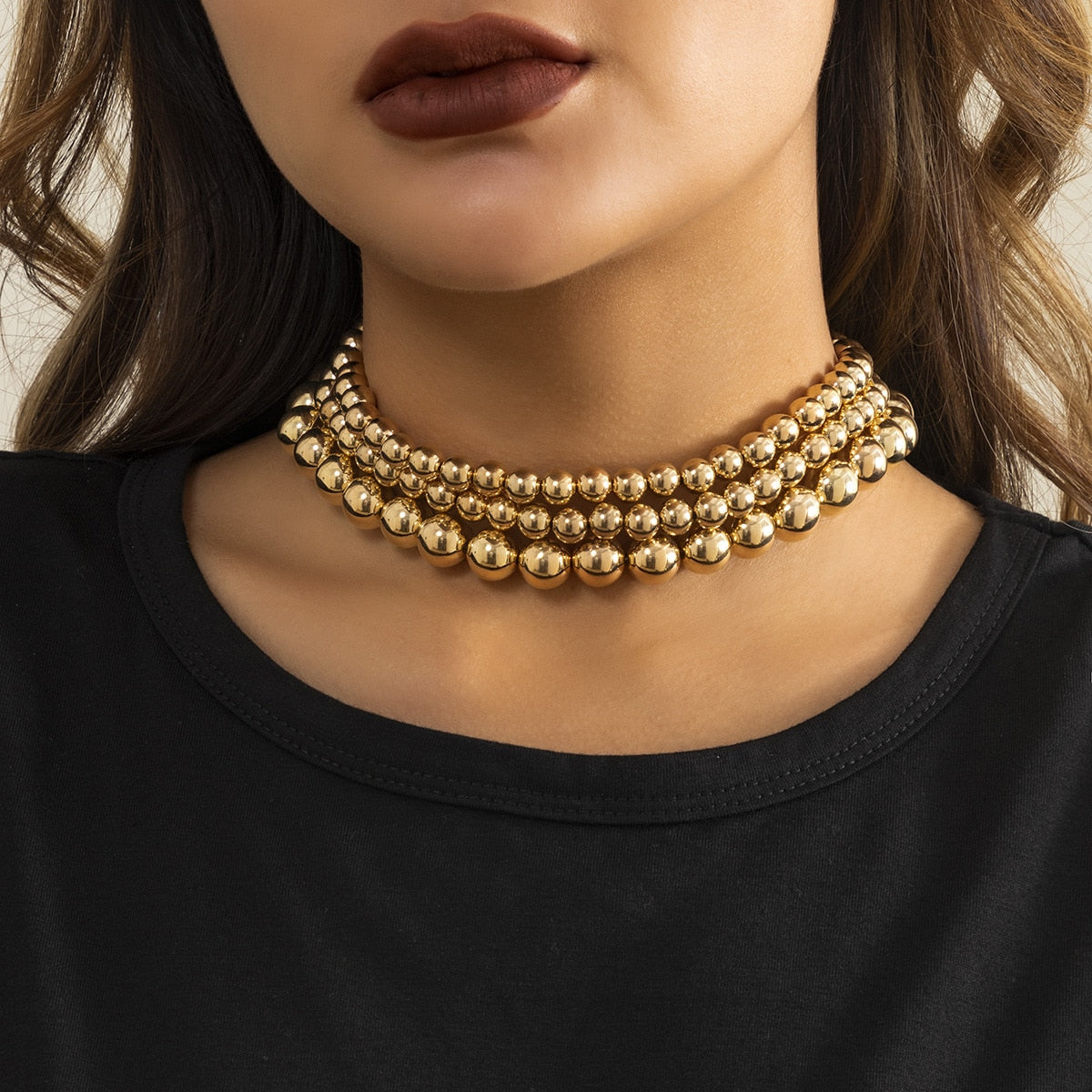 Multi-Layer White Imitation Pearl Necklace Bead Chain Punk Ladies Wedding Short Clavicle Necklac Girl Charm Banquet Jewelry