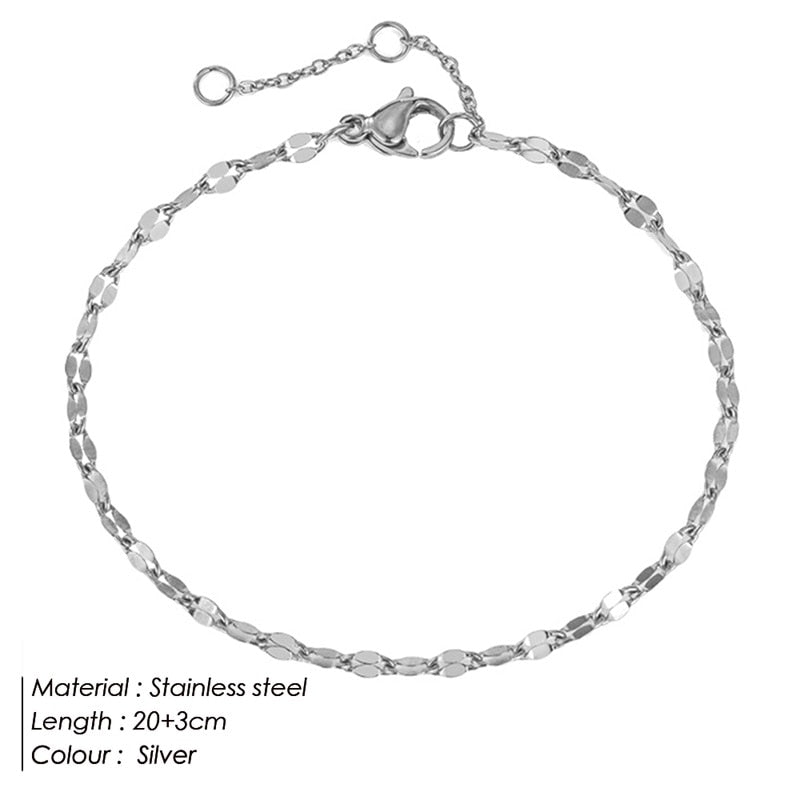 Stainless Steel Delicate Anklet for Women Gold Color Chain Anklet Bracelets on The Leg Do Not Fade Anklet Jewelry Women