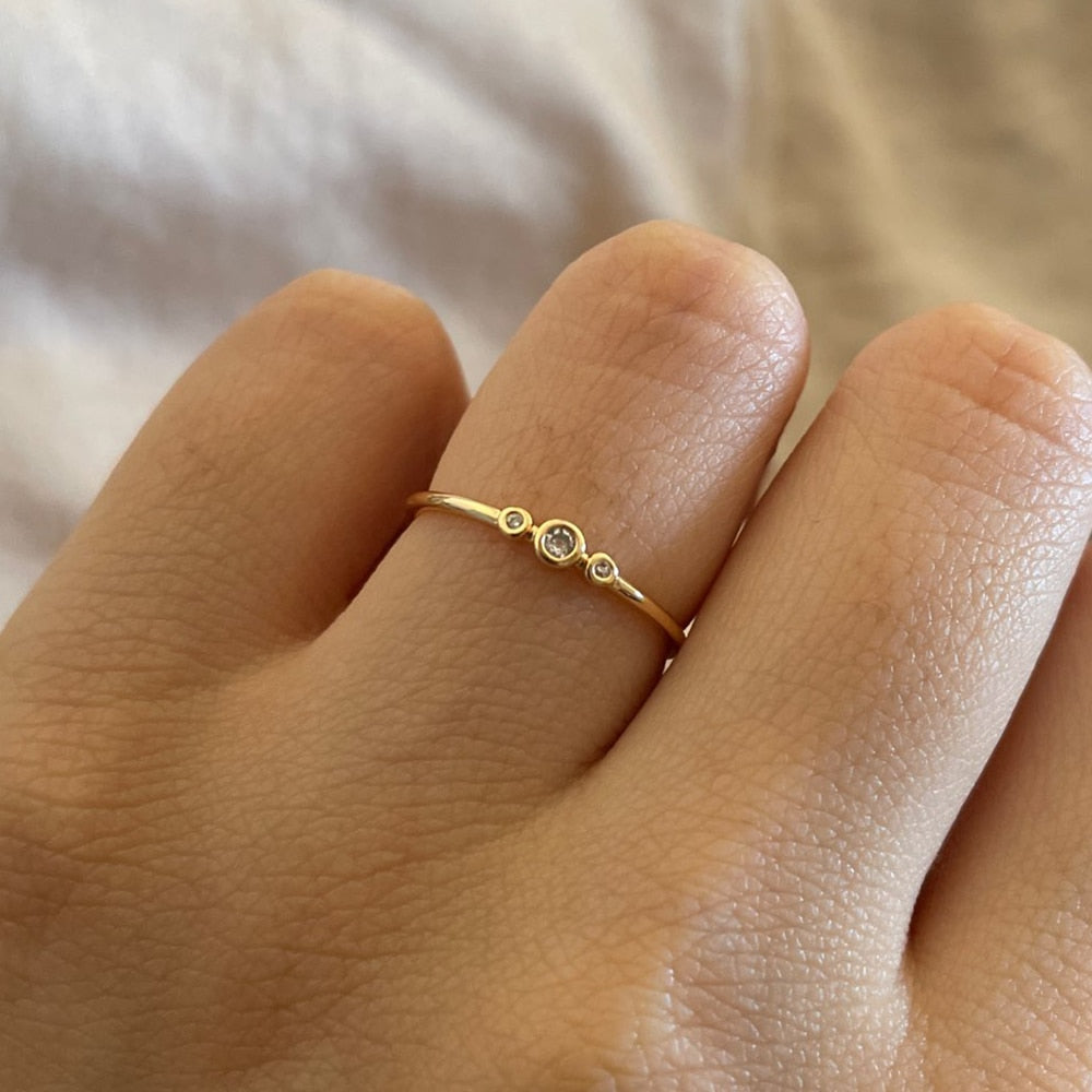 Zircon Engagement Wedding Rings For Women Gold Color Stainless Steel Ring Female 2023 Finger Jewelry Birthday Gift Free Shipping