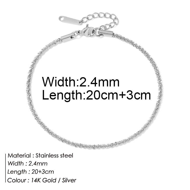 Stainless Steel Delicate Anklet for Women Gold Color Chain Anklet Bracelets on The Leg Do Not Fade Anklet Jewelry Women