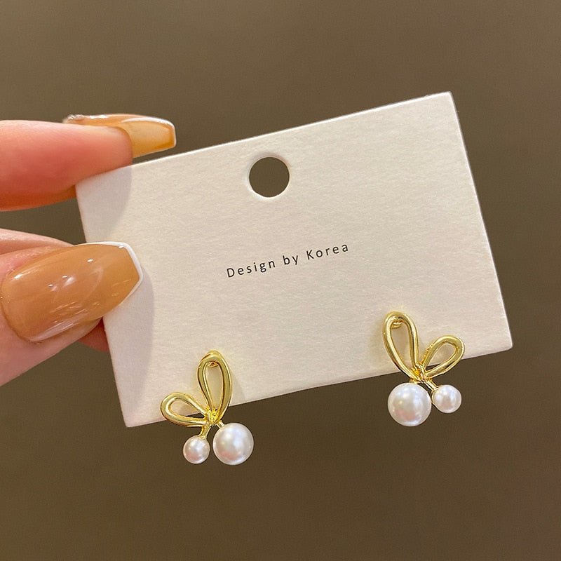 Cute Korean Earrings Heart Bling Zircon Stone Rose Gold Color Stud Earring for Women Fashion Jewelry 2022 New Gift