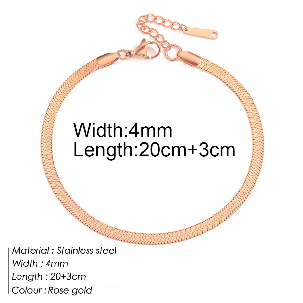 Stainless Steel Delicate Anklet for Women Gold Color Chain Anklet Bracelets on The Leg Do Not Fade Anklet Jewelry Women