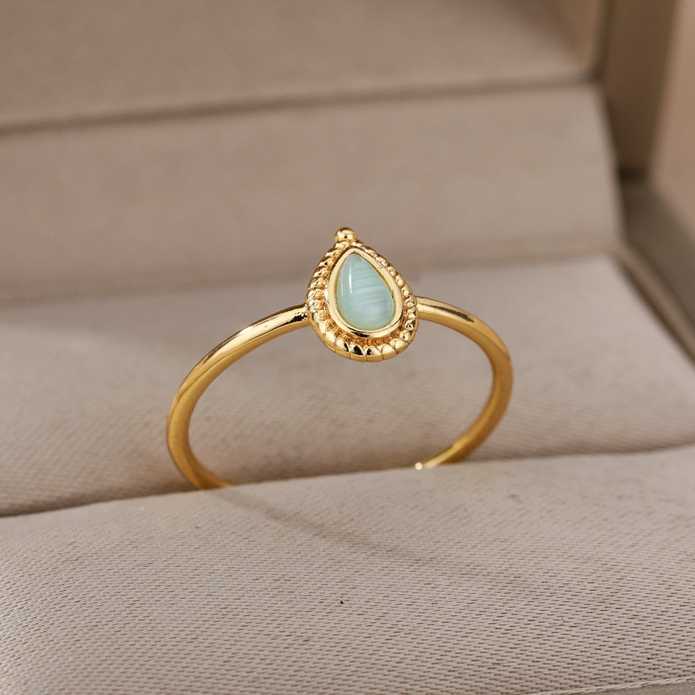 Zircon Engagement Wedding Rings For Women Gold Color Stainless Steel Ring Female 2023 Finger Jewelry Birthday Gift Free Shipping