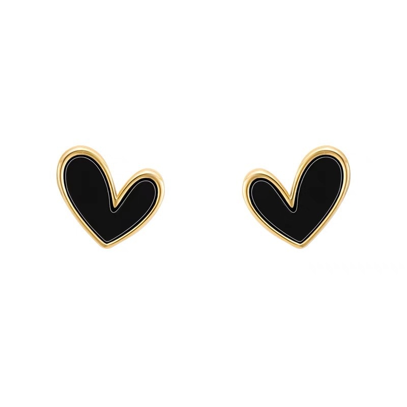 Cute Korean Earrings Heart Bling Zircon Stone Rose Gold Color Stud Earring for Women Fashion Jewelry 2022 New Gift