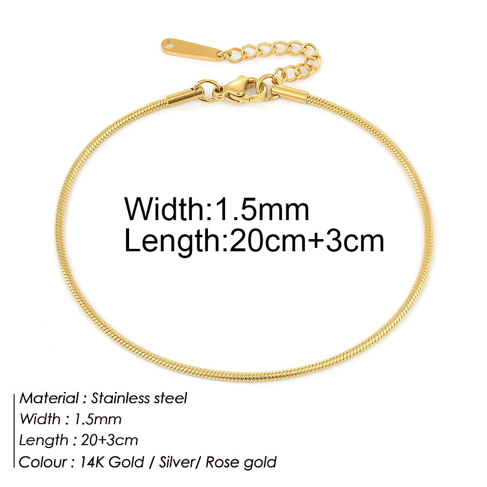 Stainless Steel Delicate Anklet for Women Gold Color Chain Anklet Bracelets on The Leg Do Not Fade Anklet Jewelry Women