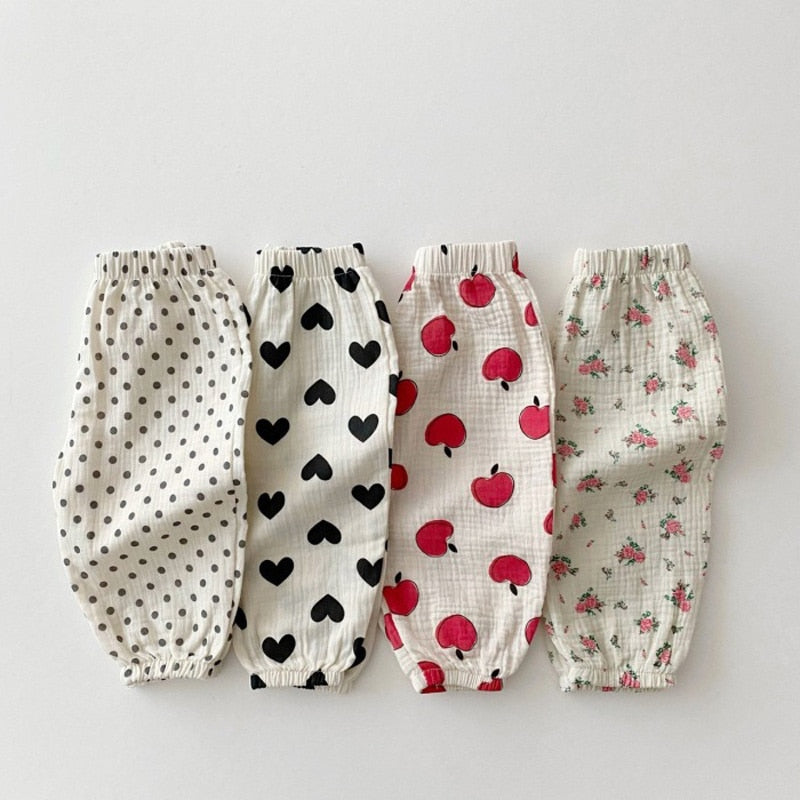 Organic Cotton Baby Pants Newborn Toddlers Autumn Spring Summer Winter Cute Print Soft Muslin Clothes Pants Pantalons Capris
