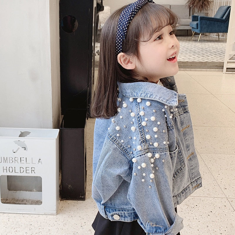 Pearls Beading Denim Jacket
