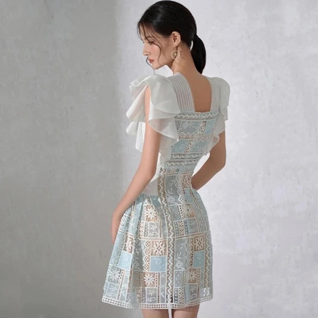 Vintage Embroidery Lace Dress Women