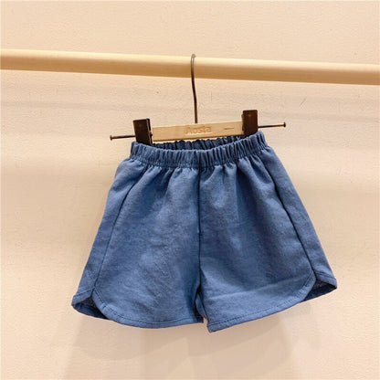 2023 Summer New Children Boy Girl Cotton And Linen Loose Shorts Pant Toddler Baby Cute Plaid Printed Pant 12M-5T