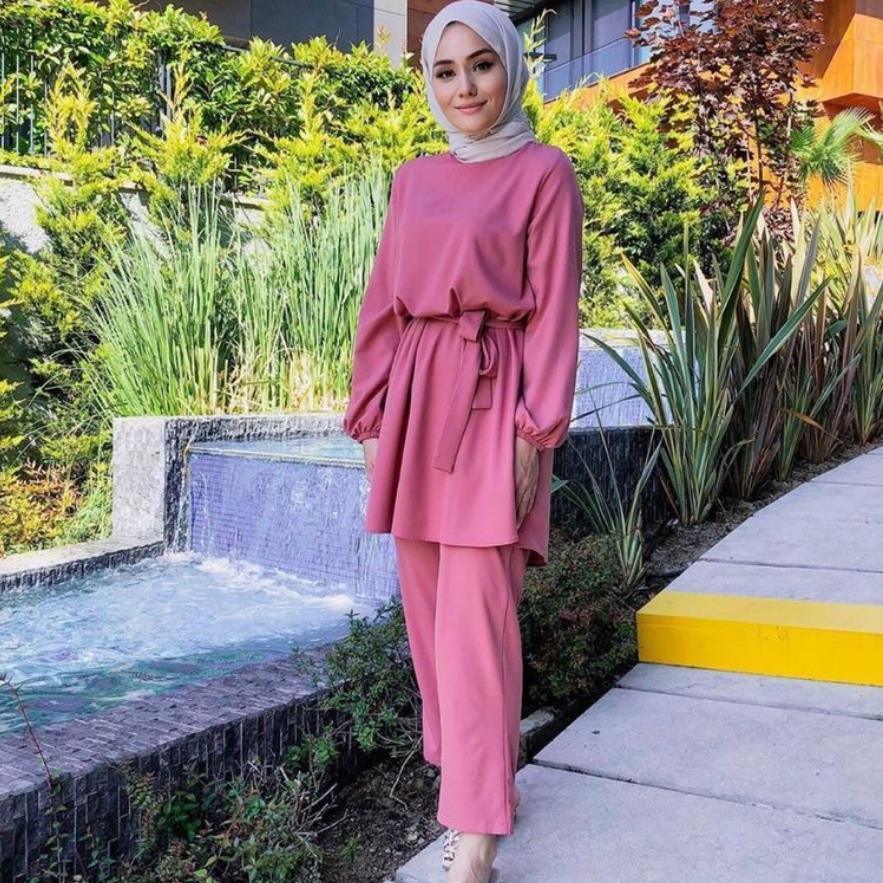 Eid Mubarek Two-pieces Muslim Sets Abaya Turkey Hijab Dress Caftan Kaftans Islam Clothing Abayas For Women Musulman Ensembles