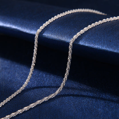 2023 New Popular Silver Colour  Soft Sparkling Clavicle Chain Choker Necklace For Women Fine Jewelry Wedding Party Gift