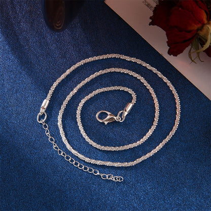 2023 New Popular Silver Colour  Soft Sparkling Clavicle Chain Choker Necklace For Women Fine Jewelry Wedding Party Gift