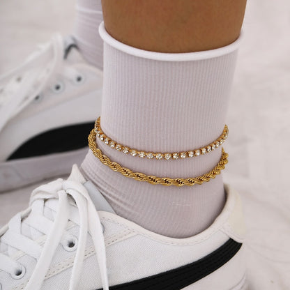 Stainless Steel Delicate Anklet for Women Gold Color Chain Anklet Bracelets on The Leg Do Not Fade Anklet Jewelry Women