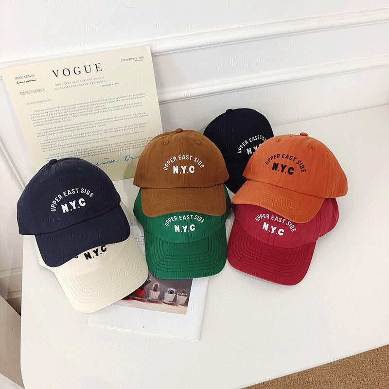 Kid Boy Summer Personality Simple Letter Embroidery Baseball Cap Baby Girl Fahsion All-match Cotton Sun Protection Peaked Caps