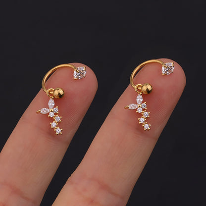 2PC Stainless Steel Gold Color Minimal Crystal Star Ear Studs Earring Women Korean Helix Studs Tragus Cartilage Piercing Jewelry