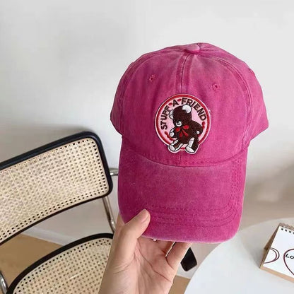 Pink Lovely Girls Baseball Cap Female Fashion Adjustable Snapback Women Hats Soft Top Peaked Cap Cute Cat Hat Trendy Face Small