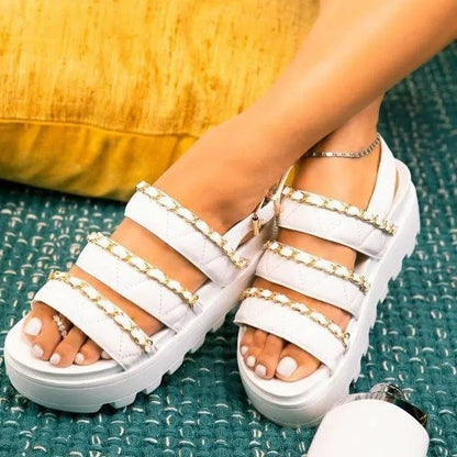 Women Sandals 2022 Fashion Platform Gladiator Sandals Open Toe Buckle Strappy Height increase Sandals Summer Women Sandalias