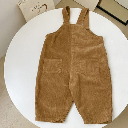 Children Jumpsuit Overalls Cotton Solid Color Korean Style 1-6Yrs Kids Suspender Spring Autumn Baby Girls Boys Jumpsuit