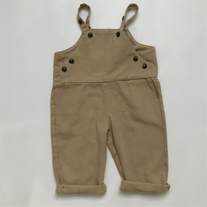 Children Jumpsuit Overalls Cotton Solid Color Korean Style 1-6Yrs Kids Suspender Spring Autumn Baby Girls Boys Jumpsuit