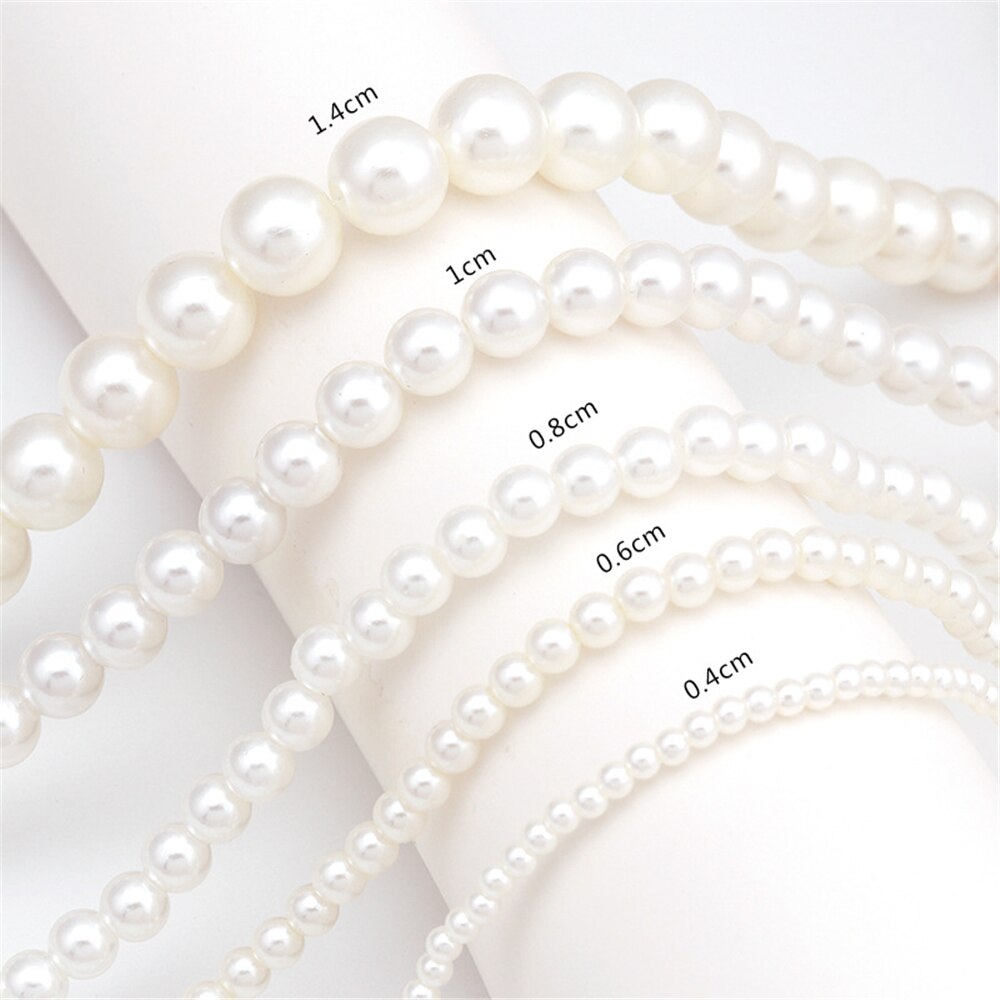 Handmade Vintage Simulation Round Pearl Choker Necklace Elegant Simple Adjustable Multiple Sizes Beaded Necklace For Women Girls